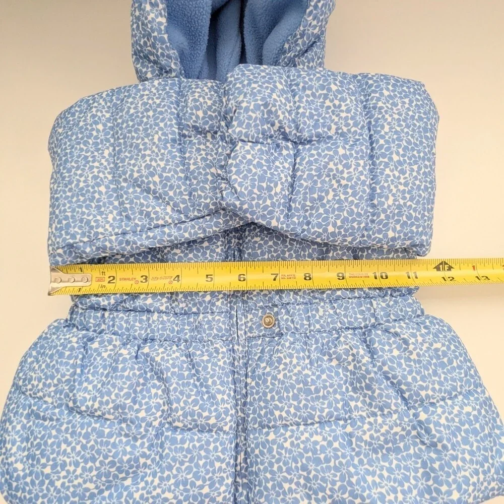 Baby GAP (12-18 Months) Blue & White Hooded Puffer Jacket